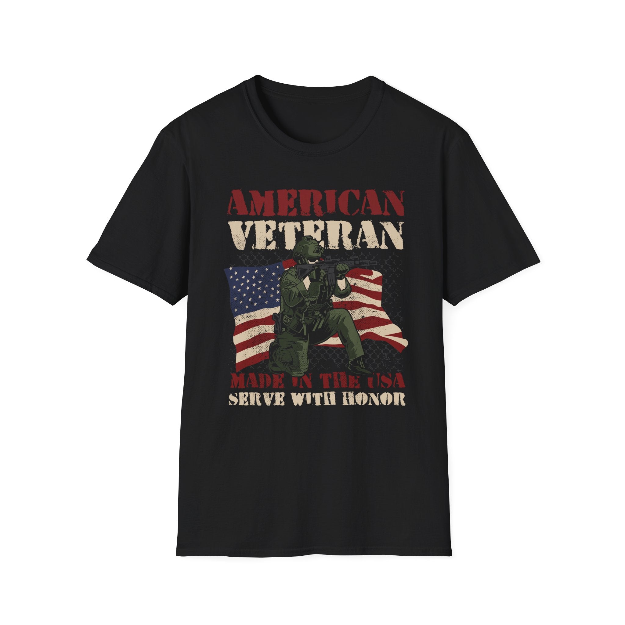 American Veteran - Printed in the USA - Serve With Honor - Patriotic Shirt