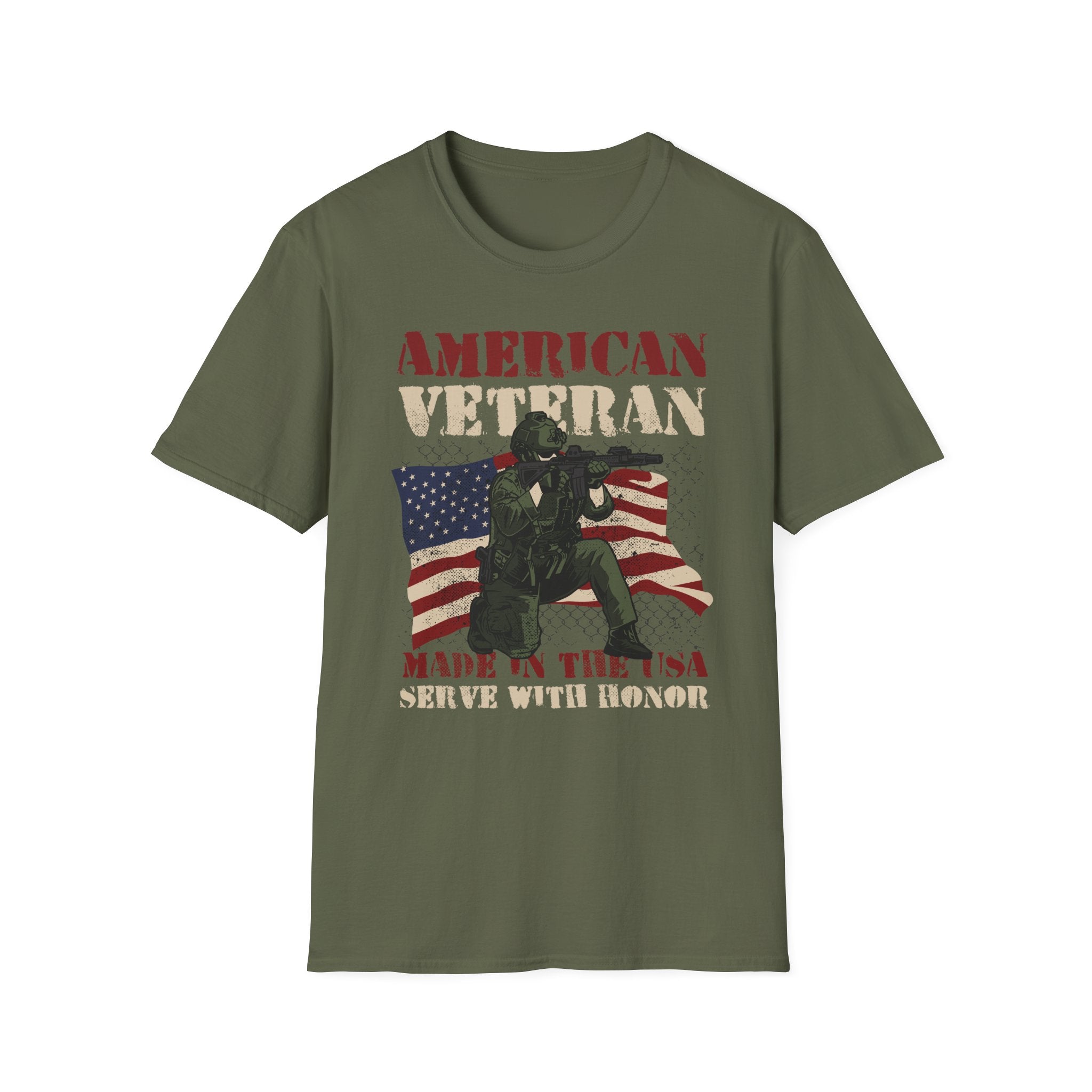American Veteran Printed in the USA Serve With Honor Military Shirt