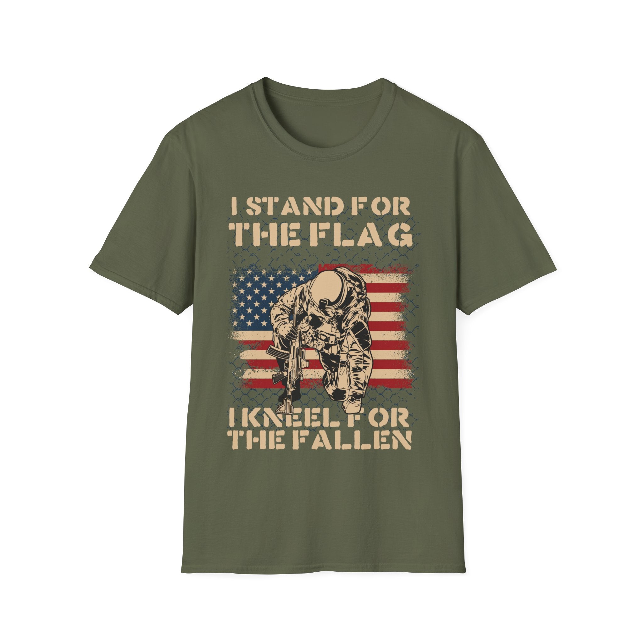 I Stand for the Flag I Kneel for the Fallen Patriotic Military Shirt