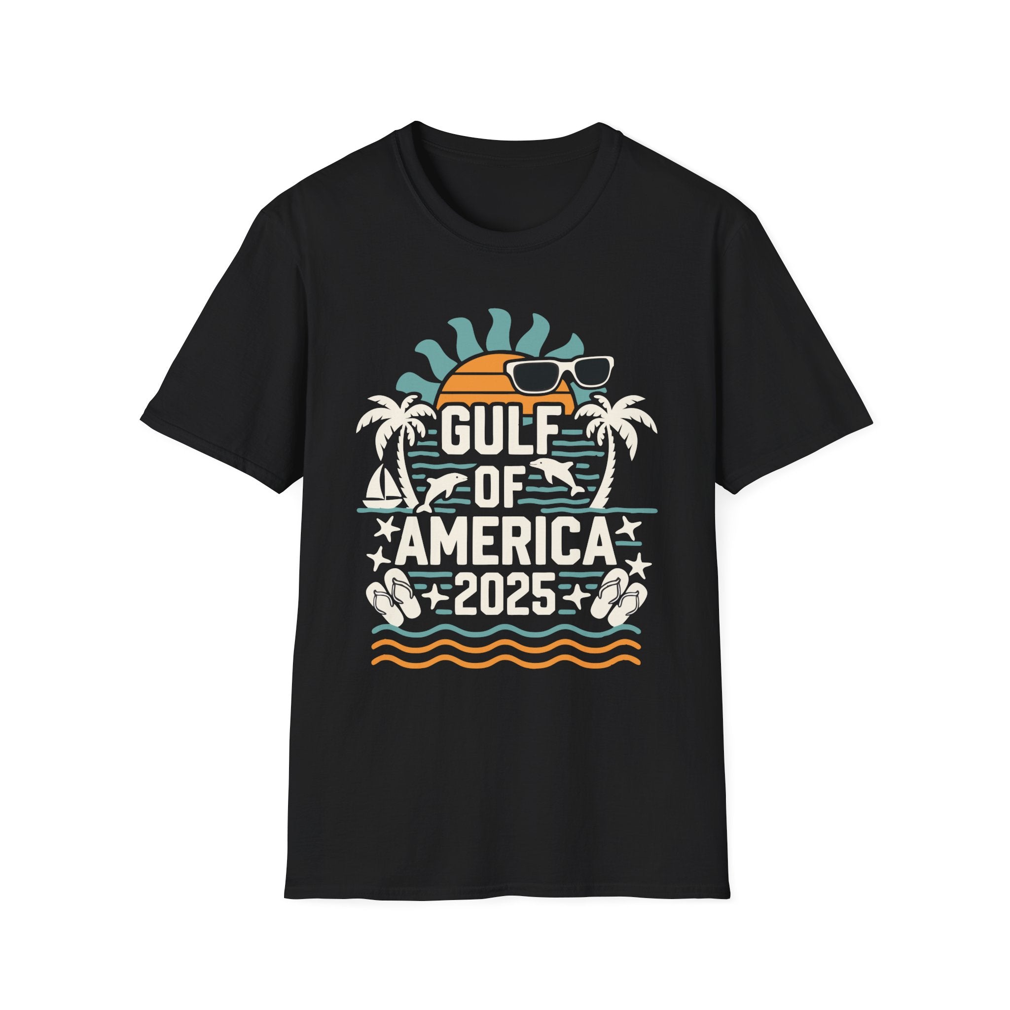 Black Beach-themed 2025 Gulf of America patriotic tee